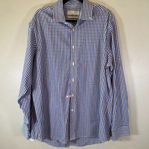 Michael Kors Mens Regular Fit Checkered Long Sleeve Button Down Shirt